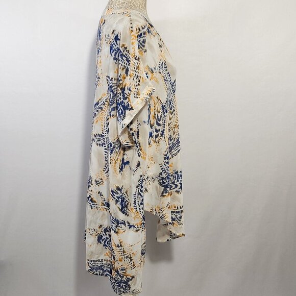 Chico's Size 3/16 Sheer Chiffon Paisley Print Short Sleeve Bat Wing Pullover Top - Picture 8 of 14